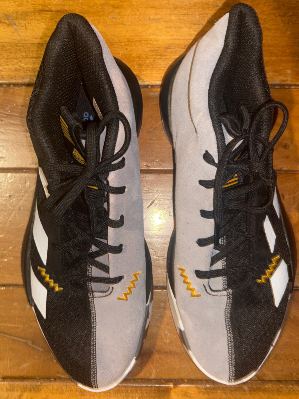 Adidas next up boys basketball Athletic Lace-Up Shoes in Black yellow Gray Sz 7